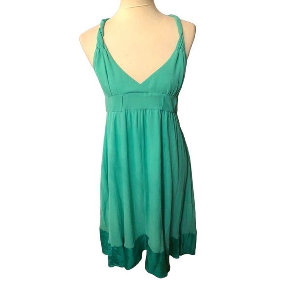 French Connection Parrot Green silk slip dress